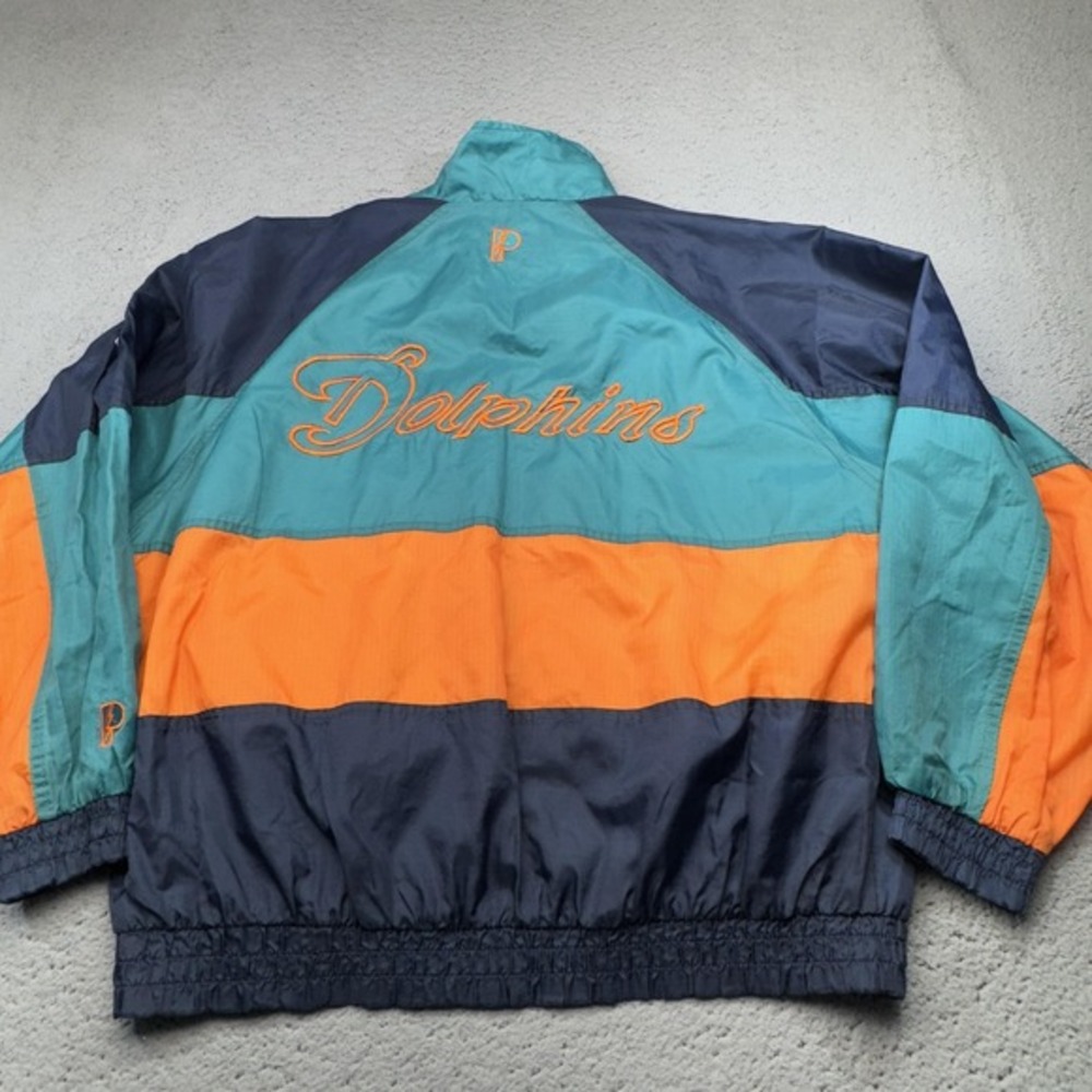 Vintage Miami Dolphins Jacket Mens XXL Green Orange NFL Football Pro Player 90s‎